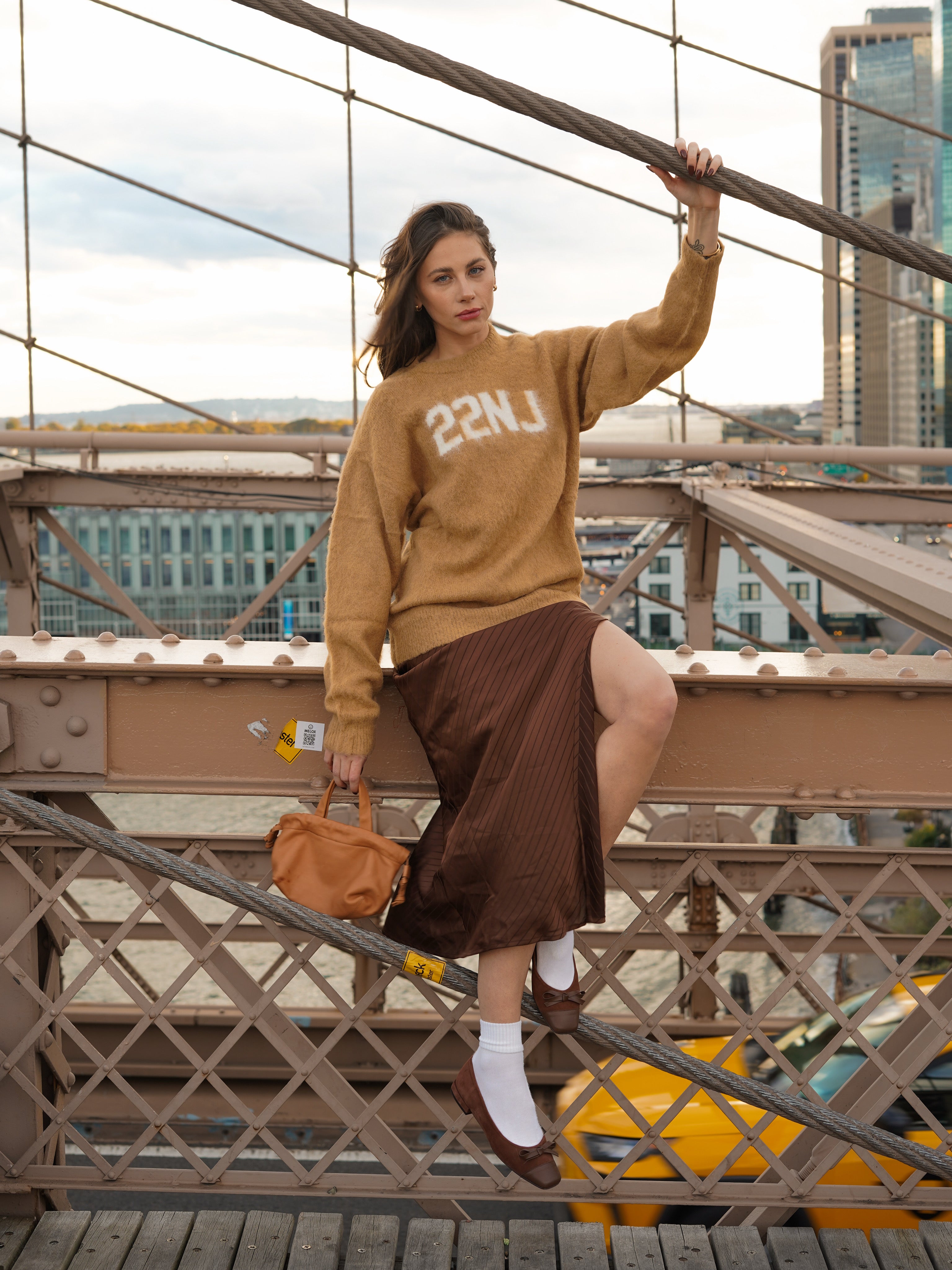 22NJ Camel Brown Unisex Mohair Sweater