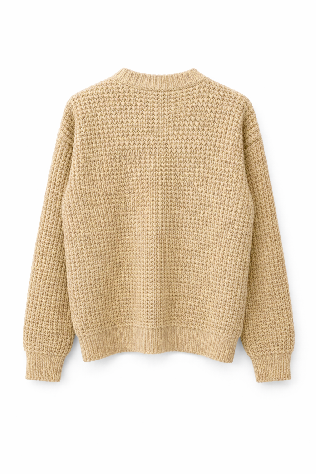 22NJ Beige Waffle Knit Sweater