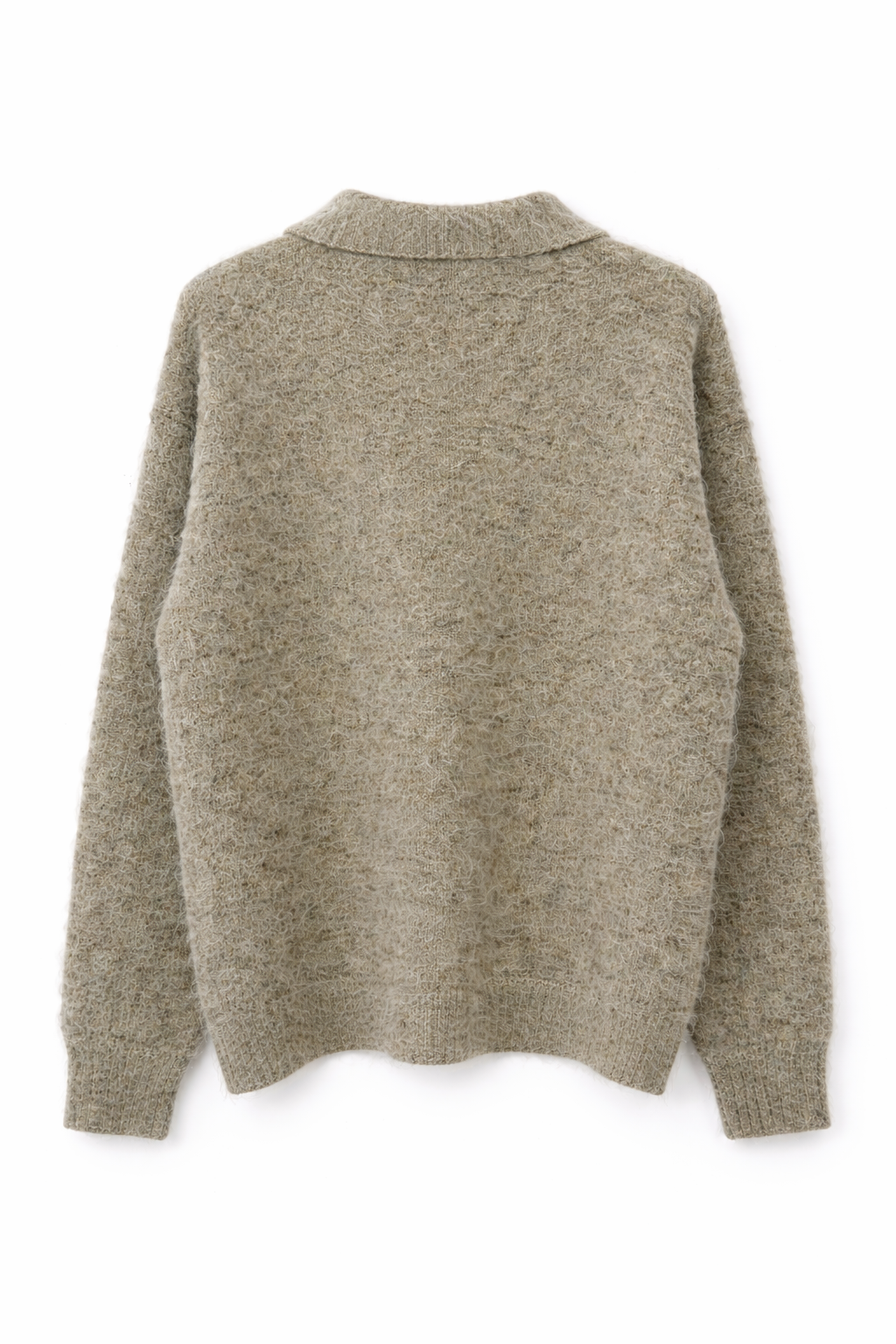 22NJ Taupe Unisex Polo Mohair Sweater
