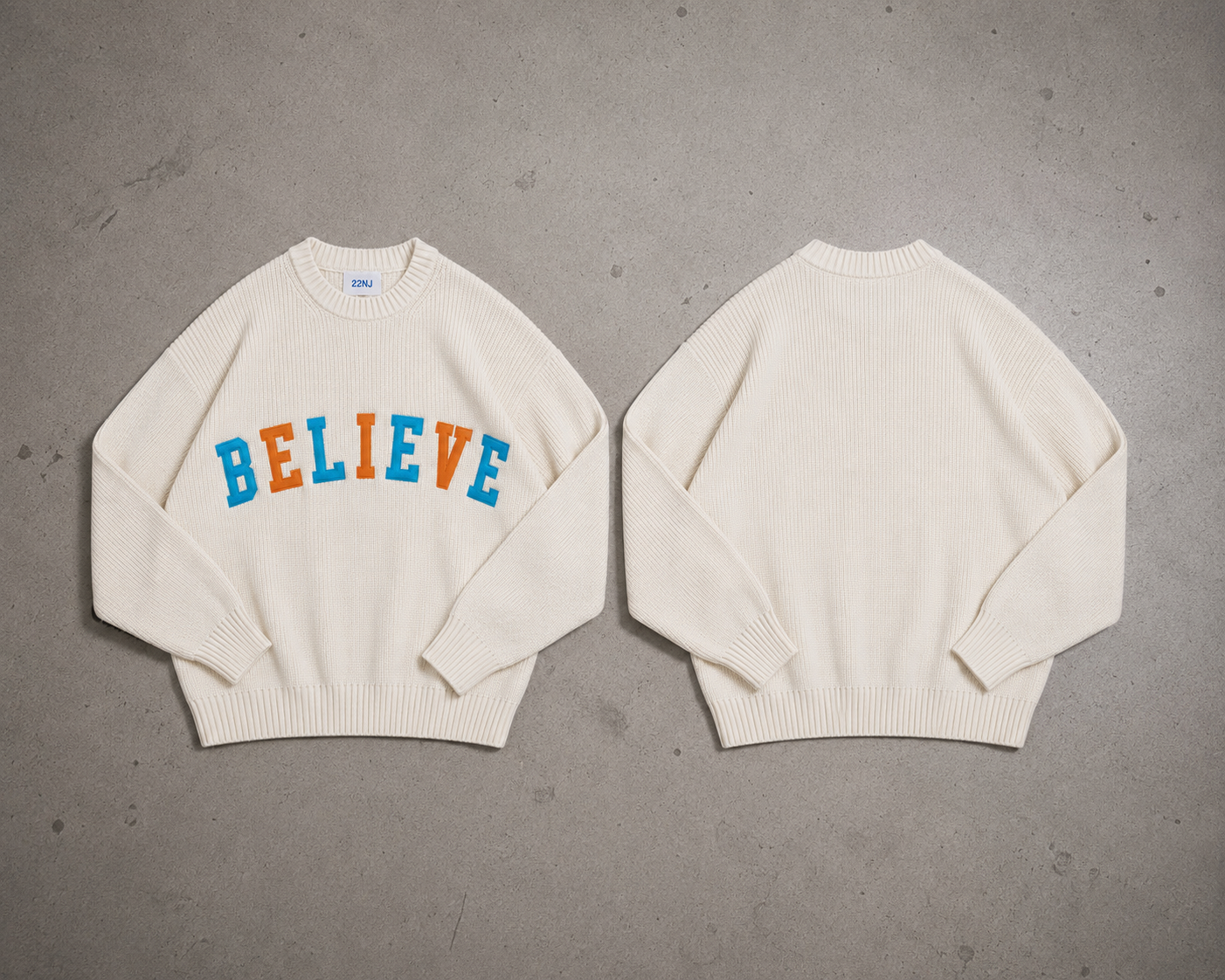 Believe Unisex Cotton Rib Sweater