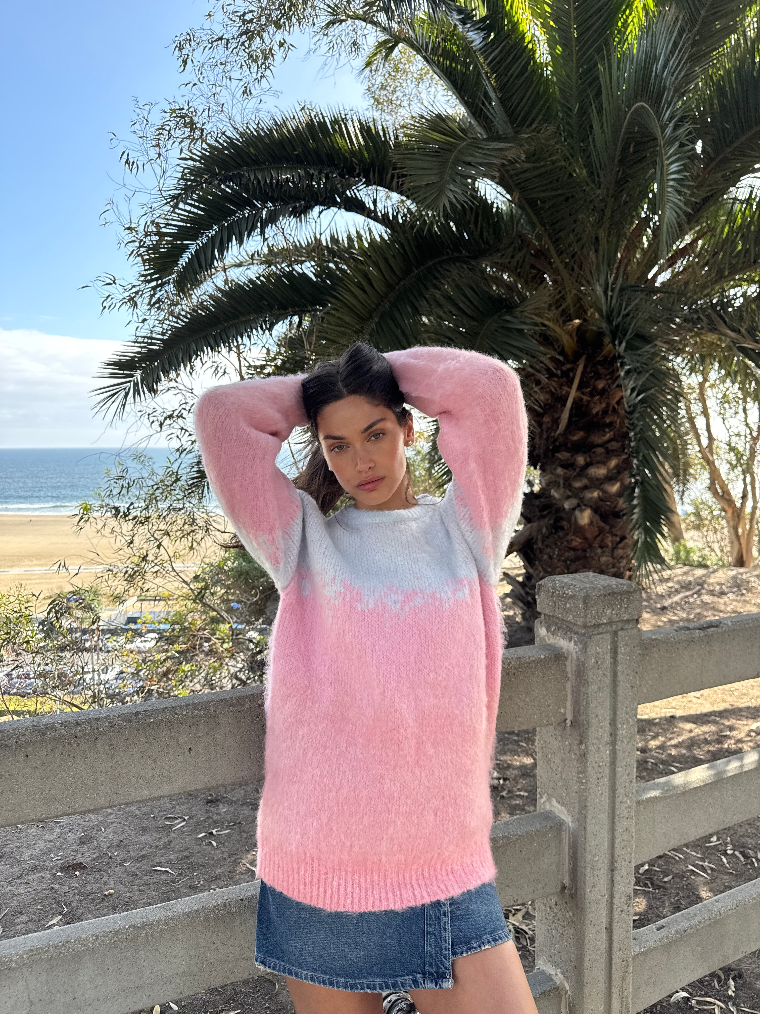 LA Sunset Gradient Unisex Mohair Sweater