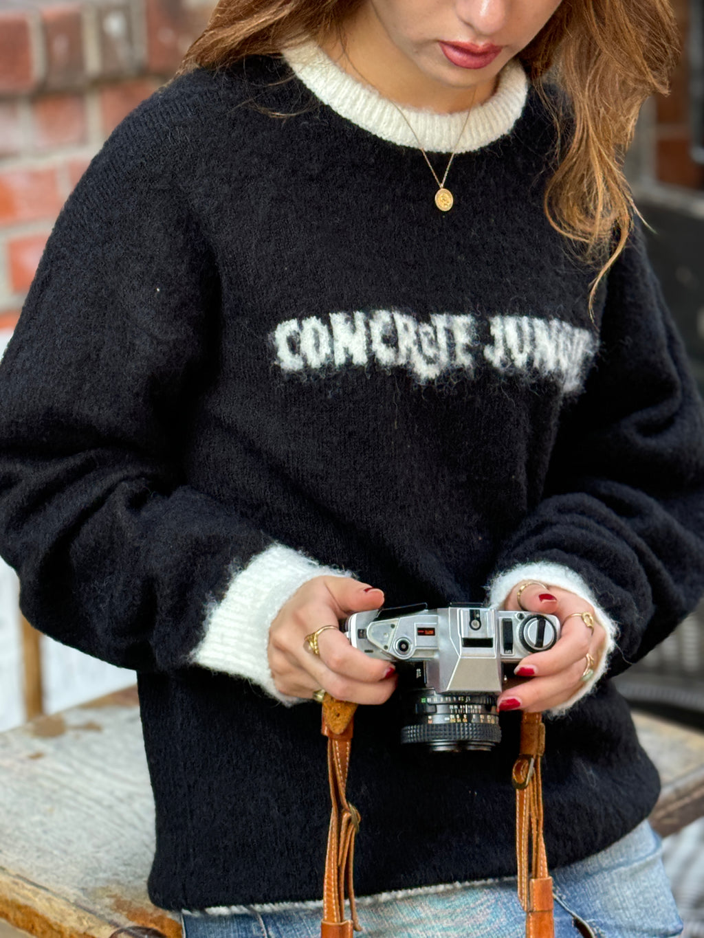 Concrete Jungle Black Unisex Mohair Sweater