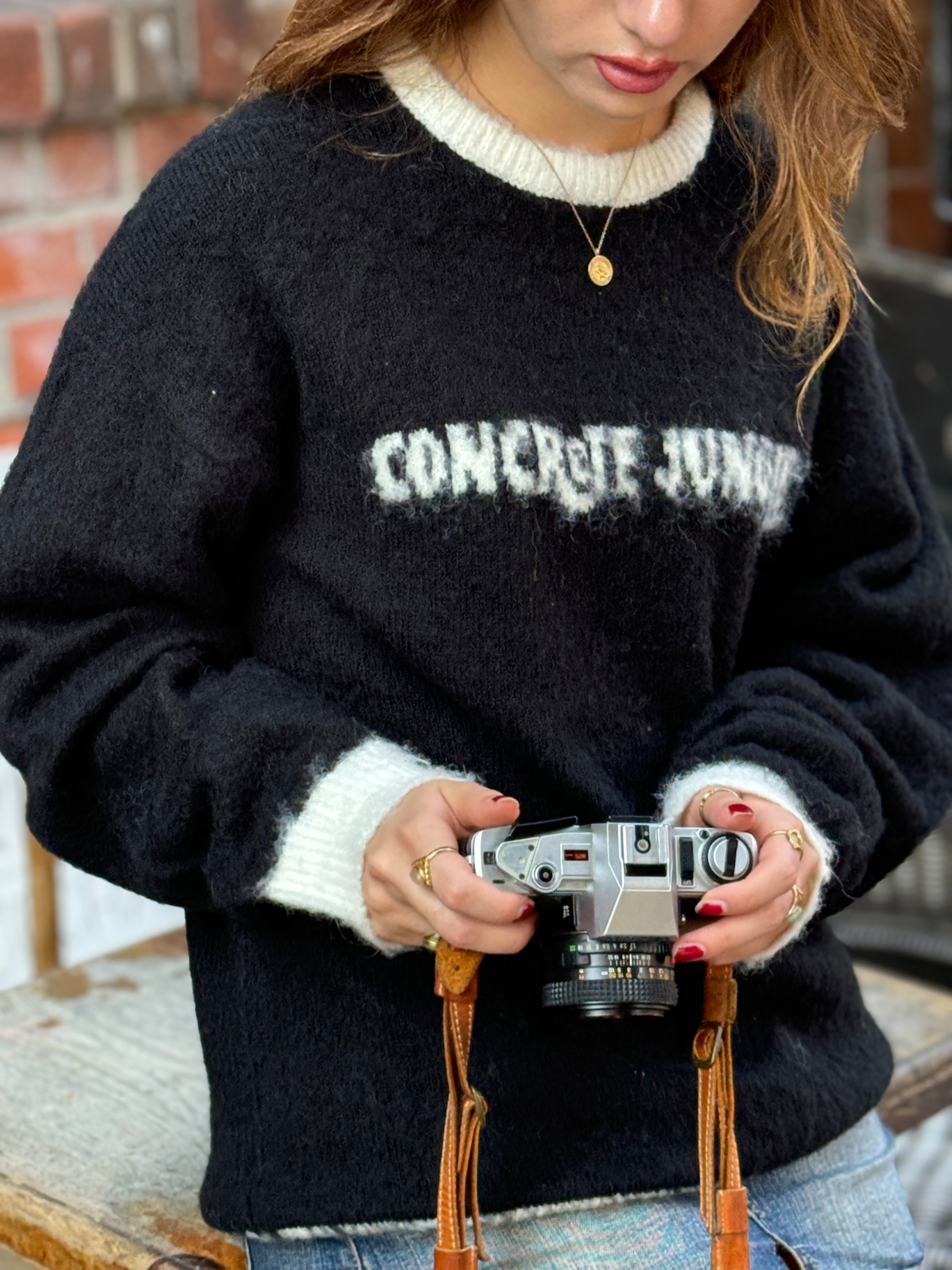 Concrete Jungle Black Unisex Mohair Sweater