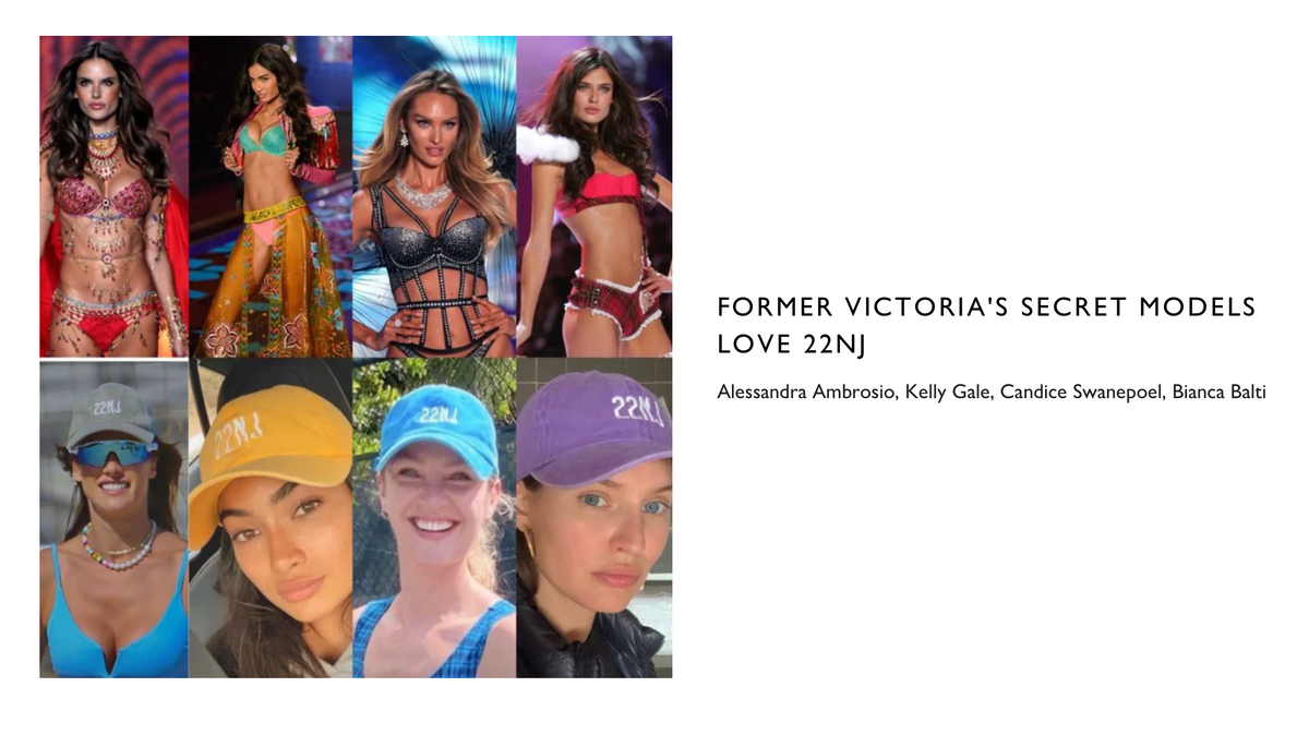 Candice Swanepoel wearing a blue 22NJ cap