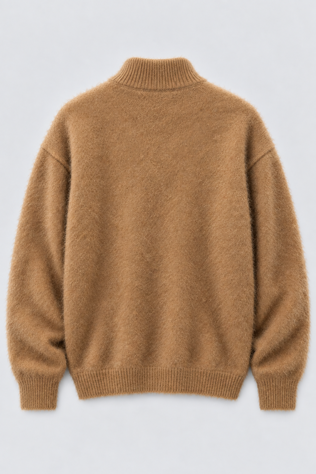 22NJ Camel Half-Zip Mohair Sweater back