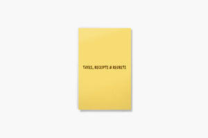 Taxes, Receipts and Regrets  Layflat Notebook